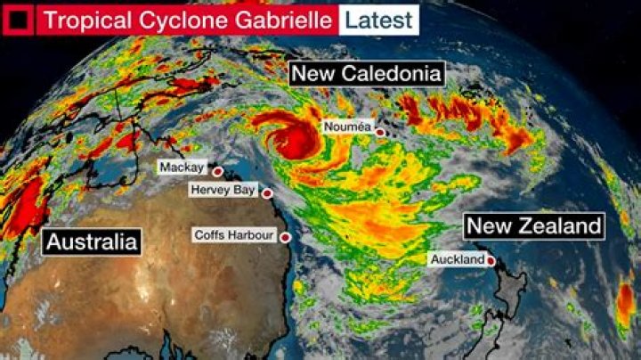 Latest position of Tropical Cyclone Gabrielle