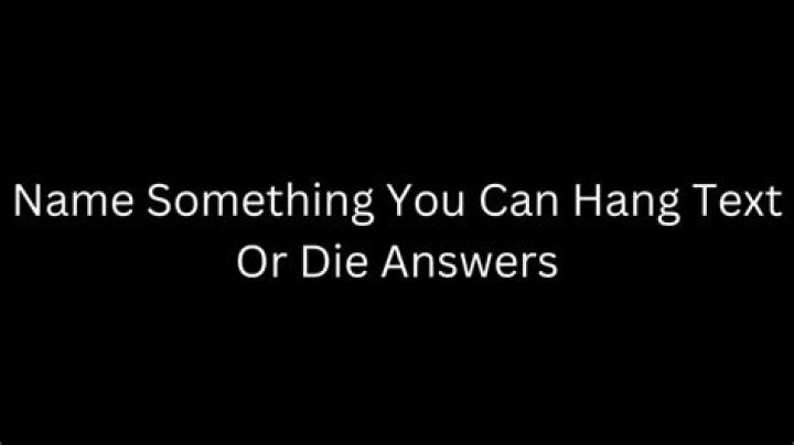 Name Something You Can Hang Text or Die Answers