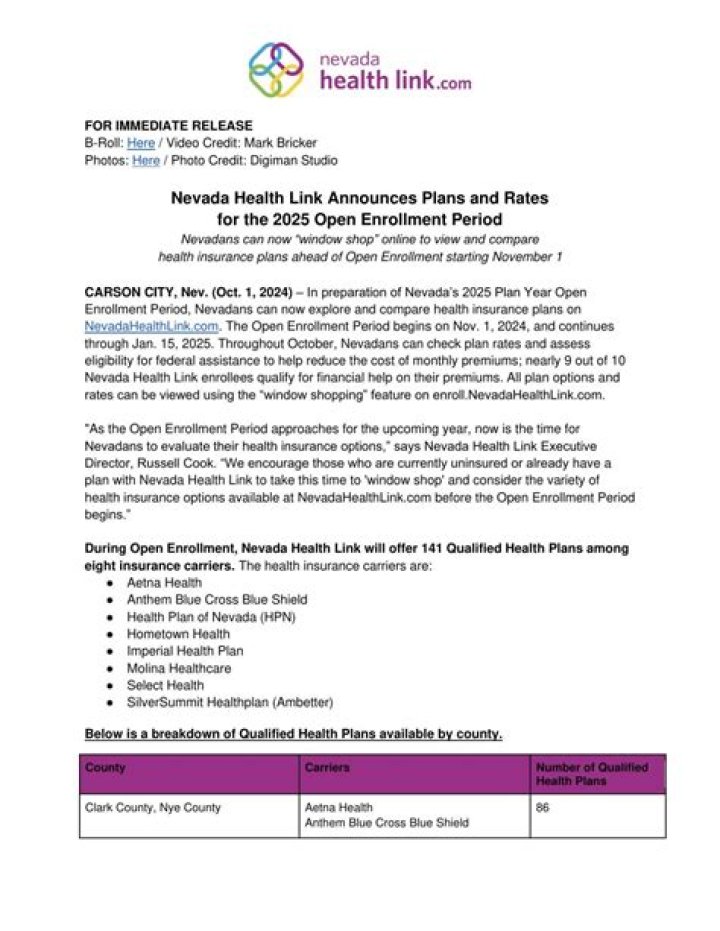 Nevada Health Link Enrolls 14,570 Nevadans in First Month of Open Enrollment Period | Features