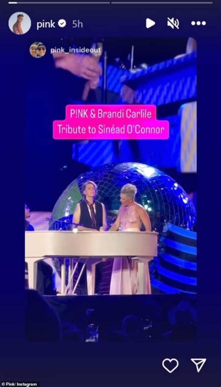 Pink and Brandi Carlile pay tribute to Sinead O'Connor with moving performance