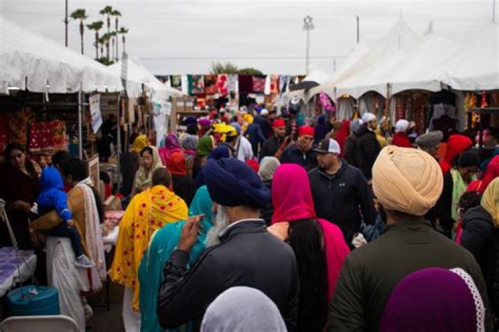 Punjabi family history booth at the Sikh festival in Yuba City